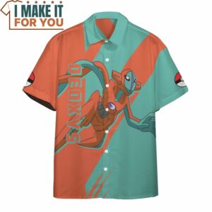Pokemon Deoxys Hawaiian Button Shirt Gifts for Pokemon Lovers 3