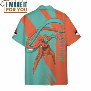 Pokemon Deoxys Hawaiian Button Shirt Gifts for Pokemon Lovers 4