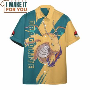 Pokemon Dragonite Hawaiian Button Shirt Gifts for Pokemon Lovers 2