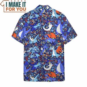 Pokemon Dragon Seamless Pattern Hawaiian Button Shirt Gifts for Pokemon Lovers 3