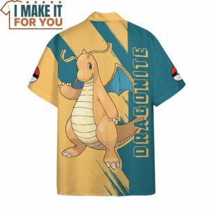 Pokemon Dragonite Hawaiian Button Shirt Gifts for Pokemon Lovers 3