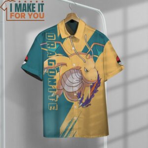Pokemon Dragonite Hawaiian Button Shirt Gifts for Pokemon Lovers 4