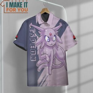 Pokemon Espeon Hawaiian Button Shirt Gifts for Pokemon Lovers 2
