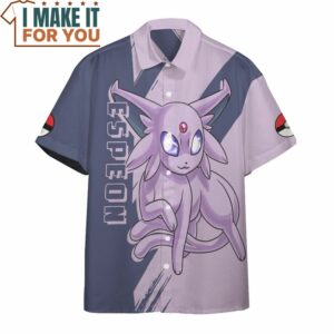 Pokemon Espeon Hawaiian Button Shirt Gifts for Pokemon Lovers 3
