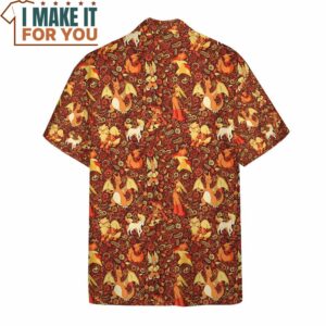 Pokemon Fire Seamless Pattern Hawaiian Button Shirt Unique Pokemon Gifts 3