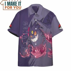 Pokemon Gengar Hawaiian Button Shirt Unique Pokemon Gifts 3
