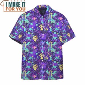 Pokemon Ghost Seamless Pattern Hawaiian Button Shirt Unique Pokemon Gifts 2