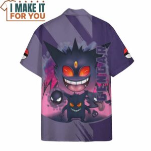 Pokemon Gengar Hawaiian Button Shirt Unique Pokemon Gifts 4