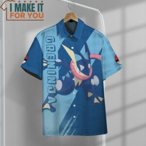 Pokemon Greninja Hawaiian Button Shirt Perfect Present for Pokemon Fans 2