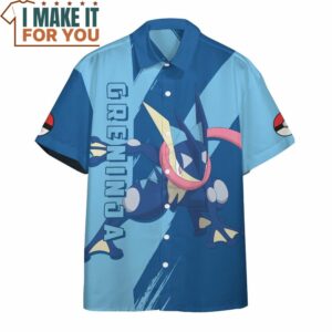 Pokemon Greninja Hawaiian Button Shirt Perfect Present for Pokemon Fans 3