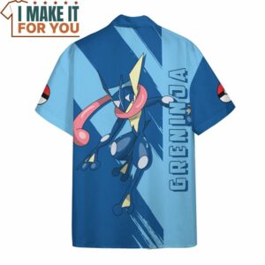 Pokemon Greninja Hawaiian Button Shirt Perfect Present for Pokemon Fans 4