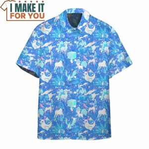 Pokemon Ice Seamless Pattern Hawaiian Button Shirt Perfect Present for Pokemon Fans 2
