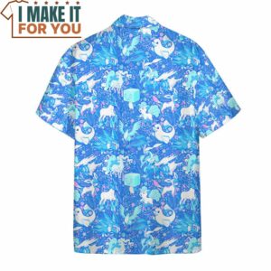 Pokemon Ice Seamless Pattern Hawaiian Button Shirt Perfect Present for Pokemon Fans 3