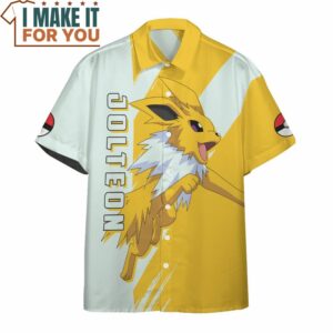 Pokemon Jolteon Hawaiian Button Shirt Exciting Pokemon Gift Ideas 3