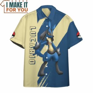 Pokemon Lucario Hawaiian Button Shirt Exciting Pokemon Gift Ideas 3