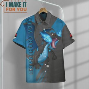 Pokemon Mega Charizard Hawaiian Button Shirt Exciting Pokemon Gift Ideas 2