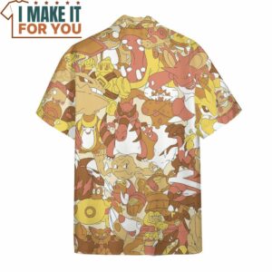 Pokemon Pattern Hawaiian Button Up Shirt Top Pokemon Gifts for Adults 2