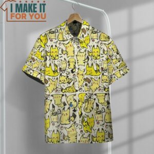 Pokemon Pikachu Hawaiian Button Shirt Top Rated Pokemon Gift 2