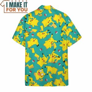 Pokemon Pikachu Hawaiian Button Shirt Stylish Pokemon Shirts for Men 4