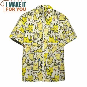Pokemon Pikachu Hawaiian Button Shirt Top Rated Pokemon Gift 4