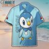 Pokemon Piplup Hawaiian Button Shirt, Adorable Pokemon Shirts