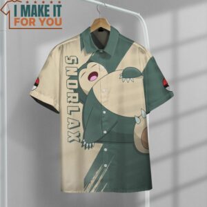 Pokemon Snorlax Hawaiian Button Shirt Stylish Apparel for Pokemon Lover 2