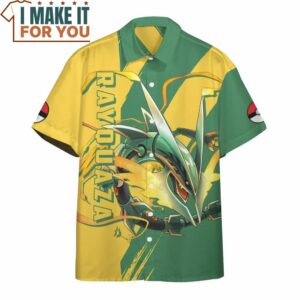 Pokemon Rayquaza Hawaiian Button Shirt Pokemon Clothing for Adults 3