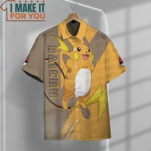 Pokemon Raichu Hawaiian Button Shirt The Ultimate Pokemon Themed Apparel 4
