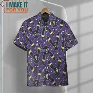 Pokemon Umbreon Seamless Pattern Hawaiian Button Shirt Exciting Pokemon Gift Ideas 2