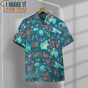 Pokemon Water Fuuny Hawaiian Button Shirt Top Pokemon Gifts for Adults 2