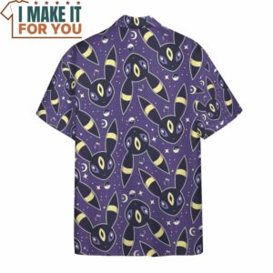 Pokemon Umbreon Seamless Pattern Hawaiian Button Shirt Exciting Pokemon Gift Ideas 4