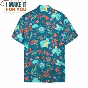 Pokemon Water Fuuny Hawaiian Button Shirt Top Pokemon Gifts for Adults 4