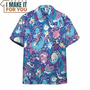 Pokemon Water Type Hawaiian Button Shirt Best Pokemon Gifts for Your Loved Ones 3