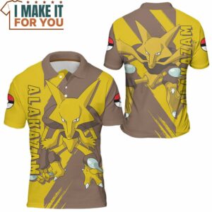 Pokemon Alakazam Polo Shirt Unique Pokemon Gifts for Fans 3