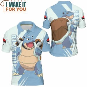 Pokemon Blastoise Polo Shirt Unique Pokemon Gifts for Fans 3