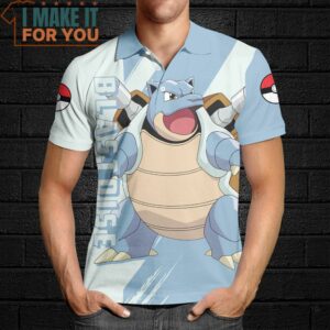 Pokemon Blastoise Polo Shirt Unique Pokemon Gifts for Fans 4