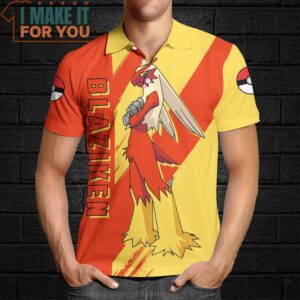 Pokemon Blaziken Polo Shirt Unique Pokemon Gifts for Fans 4