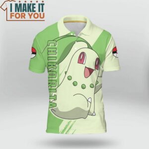 Pokemon Chikorita Polo Shirt Unique Pokemon Gifts for Fans 2