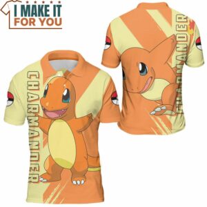 Pokemon Charmander Polo Shirt Unique Pokemon Gifts for Fans 3