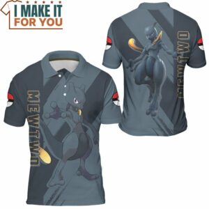 Pokemon Dark Mewtwo Polo Shirt Unique Pokemon Gifts for Fans 3