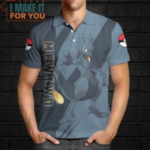 Pokemon Dark Mewtwo Polo Shirt Unique Pokemon Gifts for Fans 4