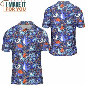 Pokemon Dragon Seamless Pattern Polo Shirt Perfect Present for Pokemon Fans 3