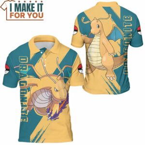 Pokemon Dragonite Polo Shirt Perfect Present for Pokemon Fans 3