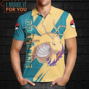 Pokemon Dragonite Polo Shirt Perfect Present for Pokemon Fans 4
