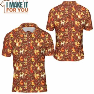 Pokemon Fire Seamless Pattern Polo Shirt Perfect Present for Pokemon Fans 2