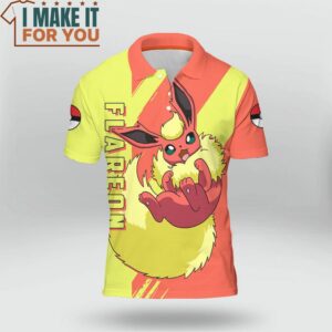 Pokemon Flareon Polo Shirt Perfect Present for Pokemon Fans 2