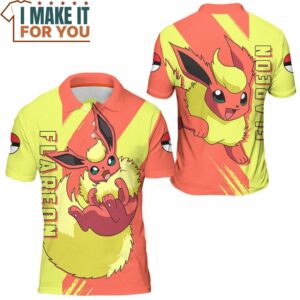 Pokemon Flareon Polo Shirt Perfect Present for Pokemon Fans 3