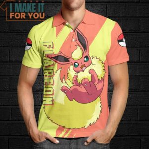 Pokemon Flareon Polo Shirt Perfect Present for Pokemon Fans 4
