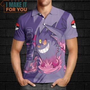 Pokemon Gengar Polo Shirt Perfect Present for Pokemon Fans 4