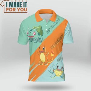 Pokemon Starter Polo Shirt Top Pokemon Gifts for Adults 2